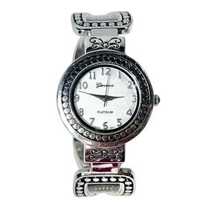 Geneva Platinum Baylor Bears Bangle Cuff Watch Silver Tone Stainless Steel